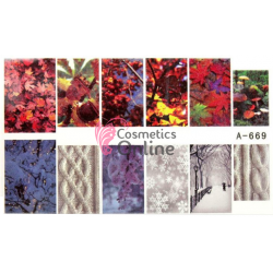 Stickere Mollylac cu apa pentru unghii Cod A-669 - 63417 Frunze Toamna